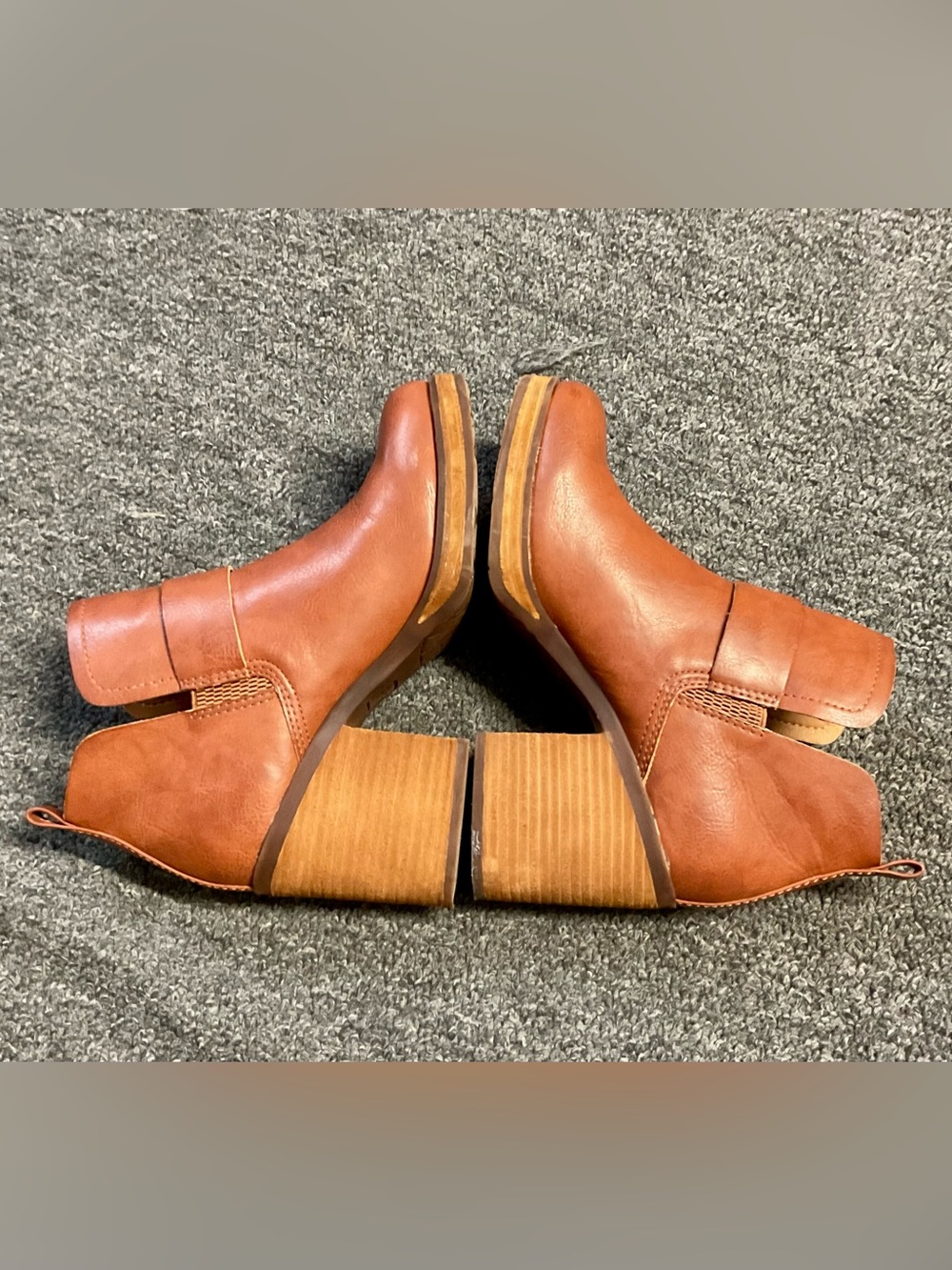 Kork-Ease Women's Cognac Brown Leather Heeled Ankle Boots - Picture 6 of 11